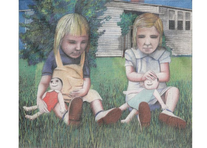 Richard Wilt | Two Girls with Dolls, 1980