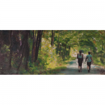 Leslie Sobel - Summer Woods | Encaustic and Mixed Media on Panel | 11.5" x 40" | $1,000"I often focus on places that are vulnerable to human depredations, climate change or invasive species. I aim to preserve, remember, and celebrate places I love."