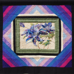 Mary Tallman and Sharron VanCampen - Purple Clematis | Acrylic on Quilted Fabric | 56" x 50" | $1,000"My passion for quilting has always included a deep love of fabrics. Color and the subtlety of texture are my first love." - Sharron VanCampen