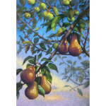 Jill Wagner - Prussian Pears | Pastel | 36" x 24" | $1,100"I strive for realism with a painterly twist, but sometimes I allow the rich hues and textures of a scene to dominate. Watercolor, pastel and oil are exhilarating mediums that afford me endless adventures... and sometimes, I’m just happy to follow their lead."