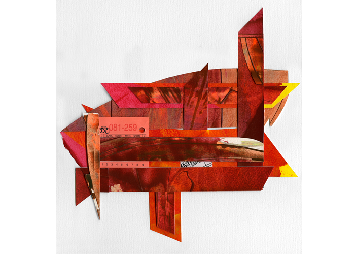<b>Lester Johnson – <i>D&C</i> | mixed media collage | 17″ x 17″ | $850</b><br>Music has always been my source of inspiration. The artwork “D&C” began with several irregular pieces of painted material of various sizes and shapes. The “D&C” compositional collage was created while listening to the music “On my Way to Harlem” by Gregory Porter. The music gave me inspiration and direction during the creative process. Each narrative layer of information is carefully selected with references to “Time and Place”. Lester Johnson - D&C | mixed media collage | 17" x 17" | $850Music has always been my source of inspiration. The artwork "D&C" began with several irregular pieces of painted material of various sizes and shapes. The "D&C" compositional collage was created while listening to the music “On my Way to Harlem” by Gregory Porter. The music gave me inspiration and direction during the creative process. Each narrative layer of information is carefully selected with references to “Time and Place”.