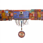 Nanci Le Bret Einstein - She Deserved A Medal | wall-mounted sculpture, mixed media | 38" x 19.5" x 7.5" | $2,300She Deserved a Medal” was a piece that came into being prior to, during and after my mother’s illness. She fought to survive as I  struggled to comprehend medical protocols and physicians. The process was tenuous and draining for us both. Making art calms me. Attention to the details and decision making in the creative process allows me to forget the chaos. In the end, my mother, the artwork and I achieved victory!