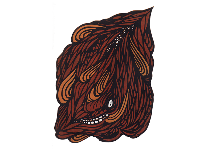 <b>Sonia Tagari – <i>Untitled #4</i> | CNC block | 24″ x 18″ | $500</b><br>An investigation in woodblock cut using a CNC router, this work explores the organic and the machine. Though the sinuous imagery is similar to muscles and tendons, the smoothness of the carving gives it an unfamiliar accuracy and an unnatural precision. In the technological chaos of the modern world, it is still possible to create art using the same machinery that churns out consumer objects. Sonia Tagari - Untitled #4 | CNC block | 24" x 18" | $500An investigation in woodblock cut using a CNC router, this work explores the organic and the machine. Though the sinuous imagery is similar to muscles and tendons, the smoothness of the carving gives it an unfamiliar accuracy and an unnatural precision. In the technological chaos of the modern world, it is still possible to create art using the same machinery that churns out consumer objects.